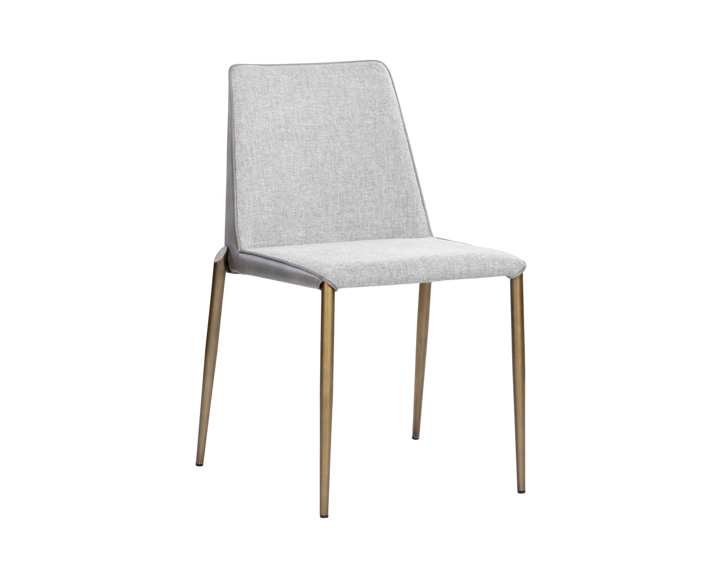 Renee Stackable Dining Chair - Antique Brass - Belfast Heather Grey / Bravo Metal
