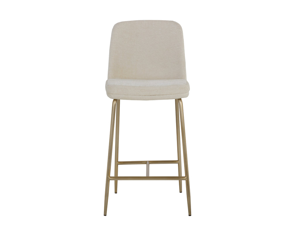 Zeke Counter Stool - Antique Brass - Bergen Ivory