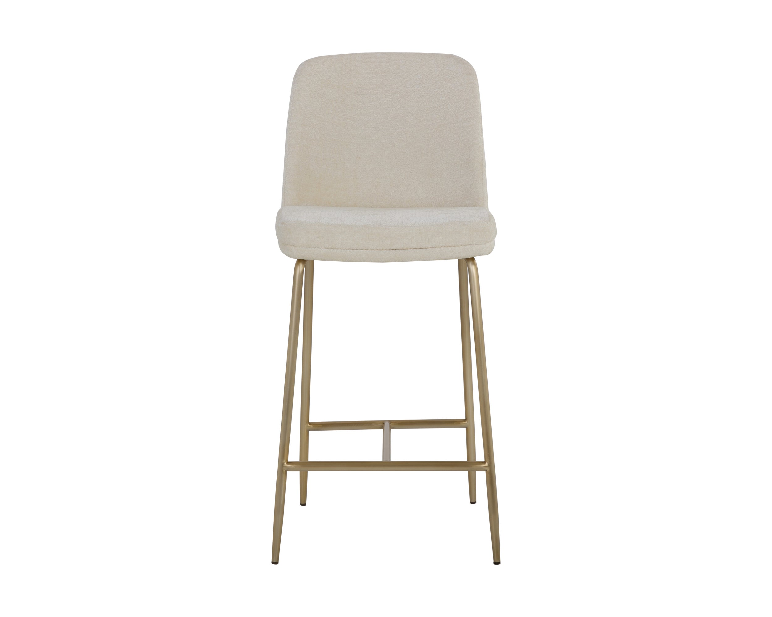Zeke Counter Stool - Antique Brass - Bergen Ivory