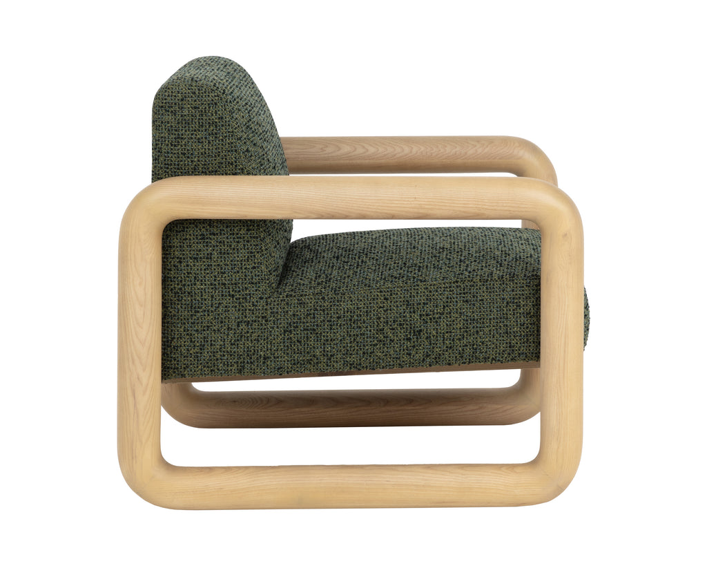 Nubo Lounge Chair - Noah Meadow / Ludlow Dark Olive Leather