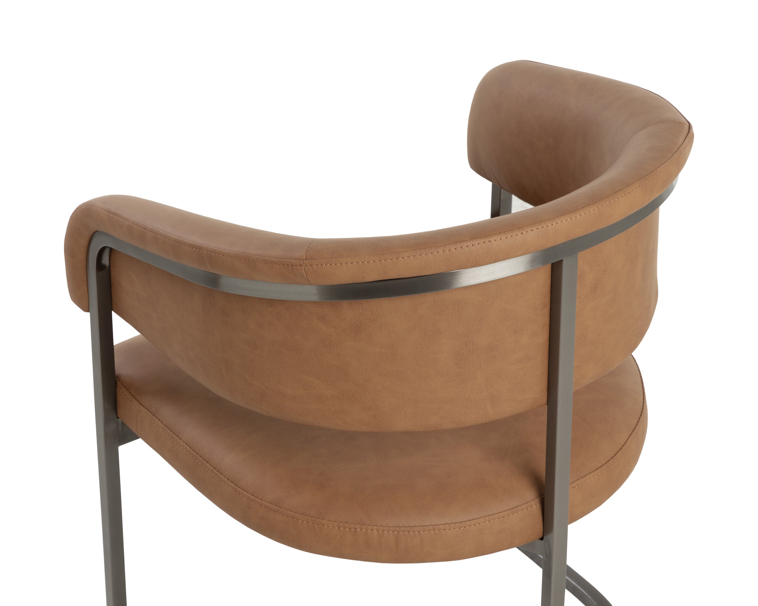 Marris Dining Armchair - Gunmetal - Milliken Cognac