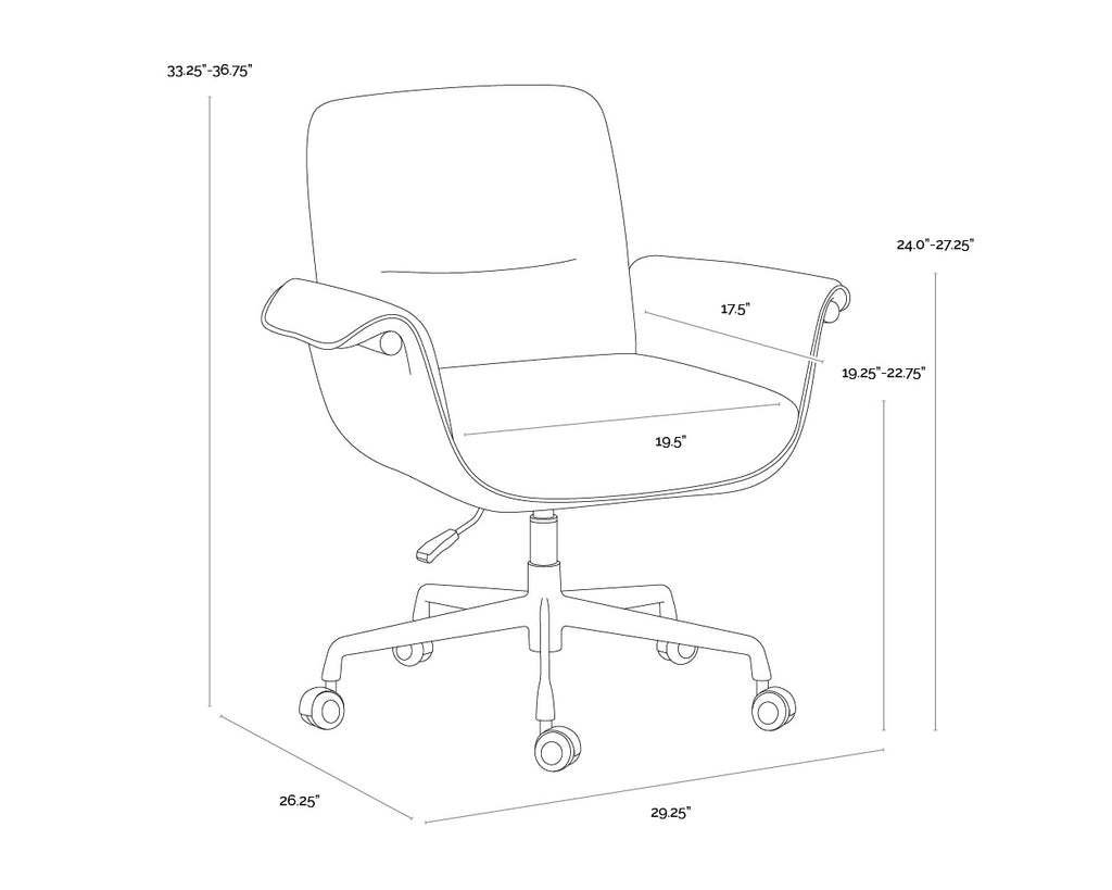 Lomax Office Chair - Holden Dusty Greige / Milliken Cognac