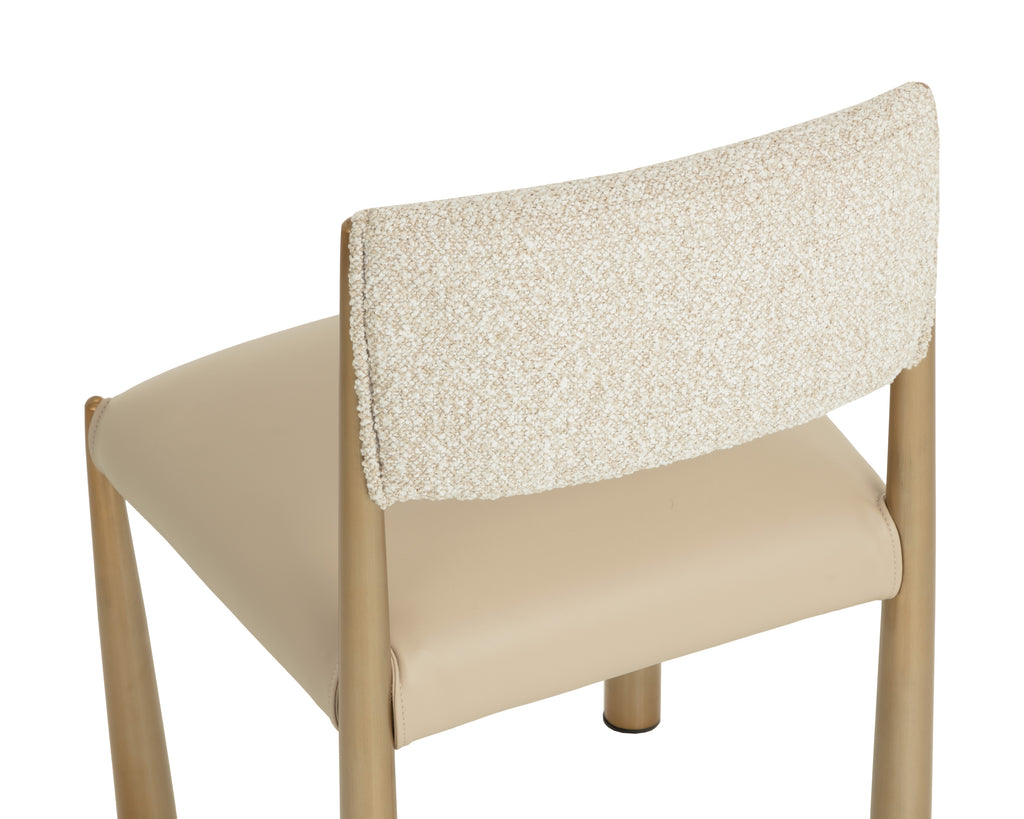 Bayard Dining Chair - Antique Brass - Napa Beige / Santa Cruz Oatmeal