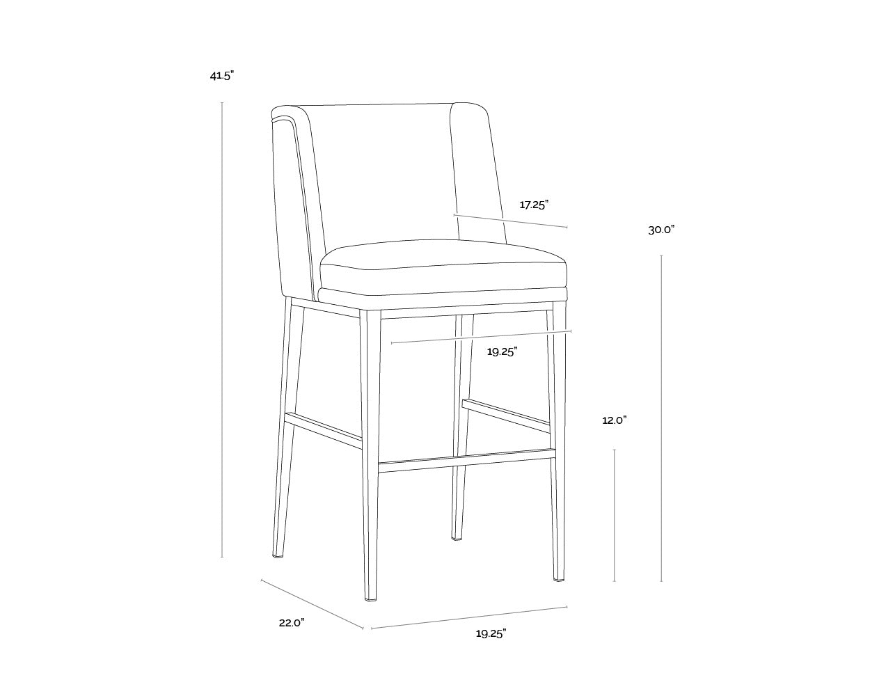 Joplin Barstool - Cantina Black / Vera White Pepper