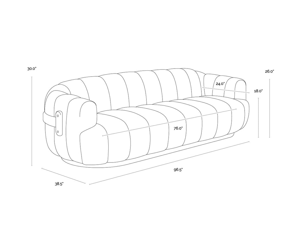 Tadeo Sofa - Warm Brown - Dove Cream