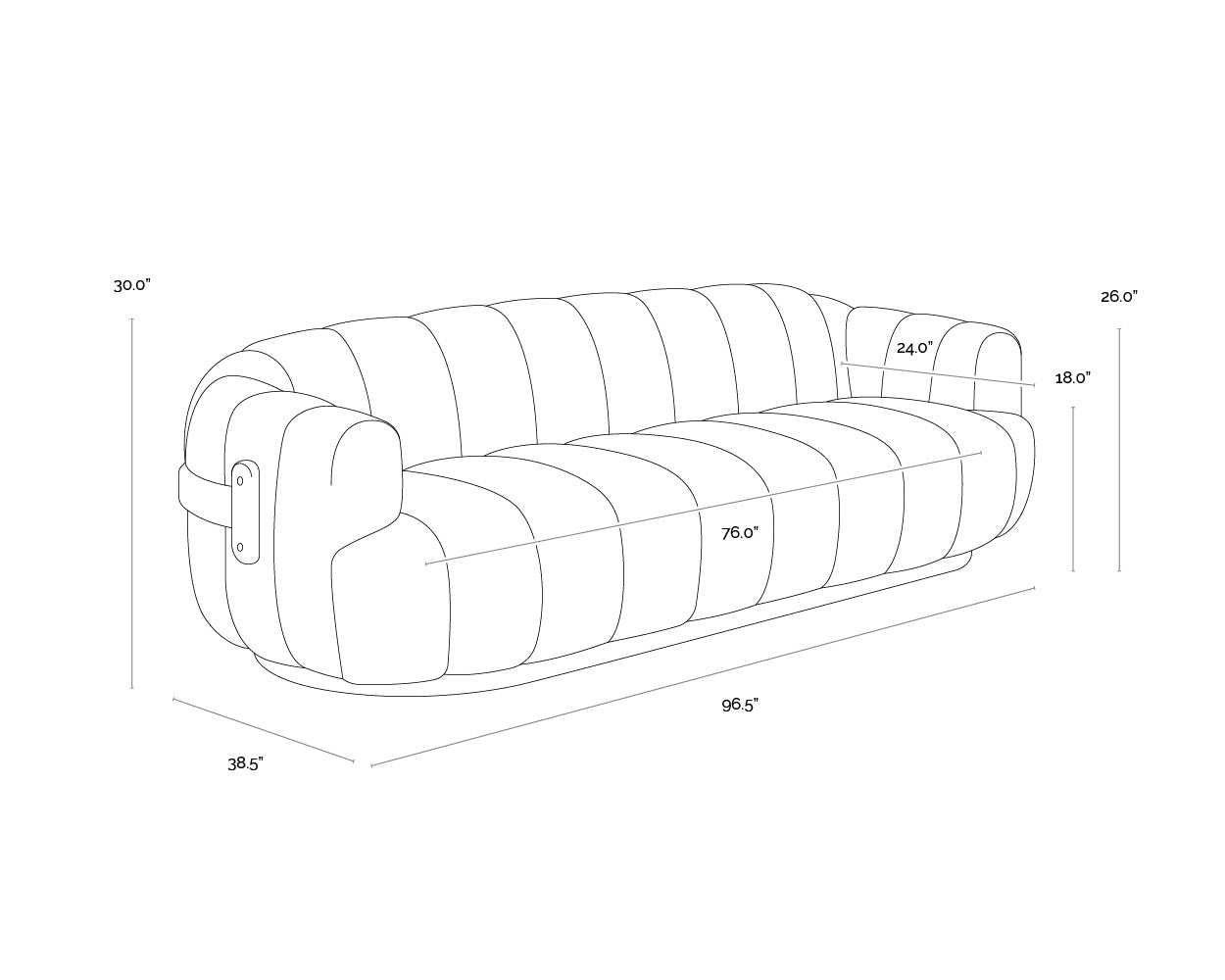 Tadeo Sofa - Warm Brown - Dove Cream