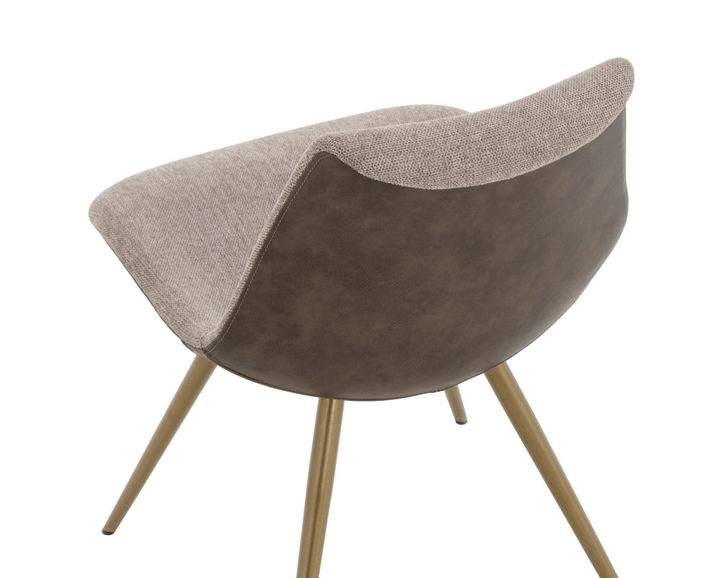 Lipa Dining Chair - Antique Bronze - Belfast Oyster Shell / Porpoise
