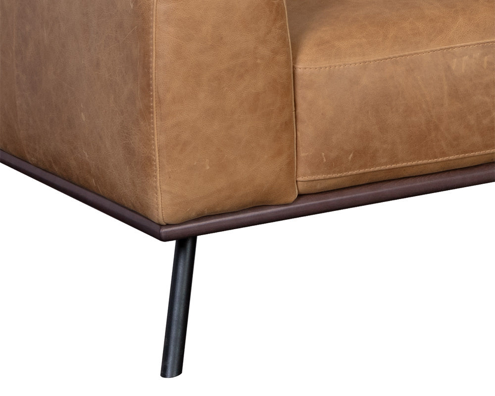 Brandi Sofa Chaise - Raf - Camel Leather