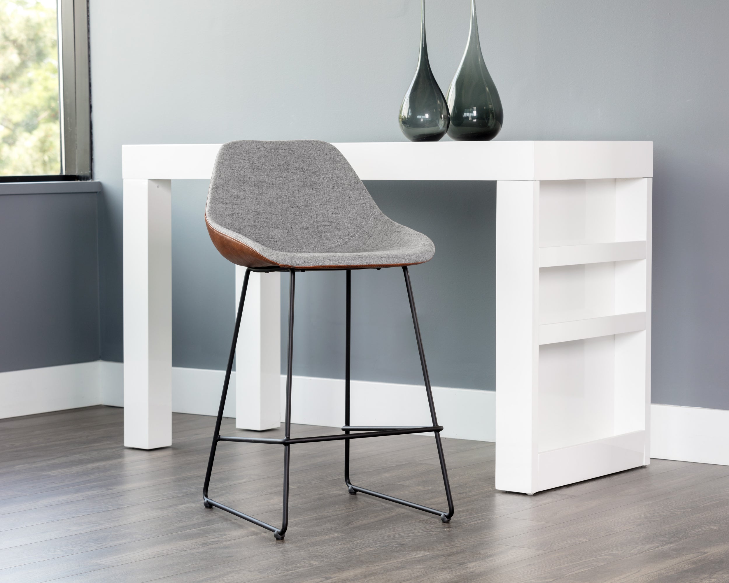 Mccoy Counter Stool - Cinnamon Brown / November Grey