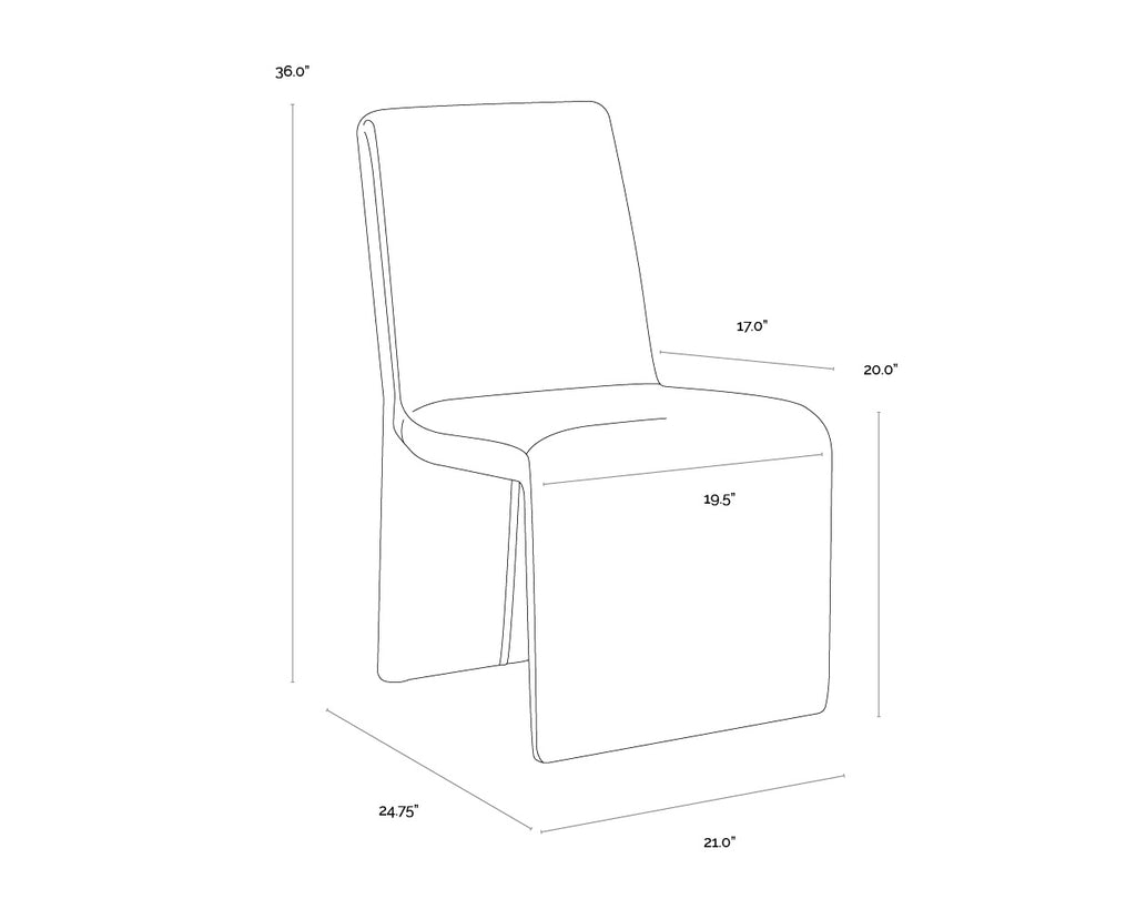 Cascata Dining Chair - Marseille Black Leather