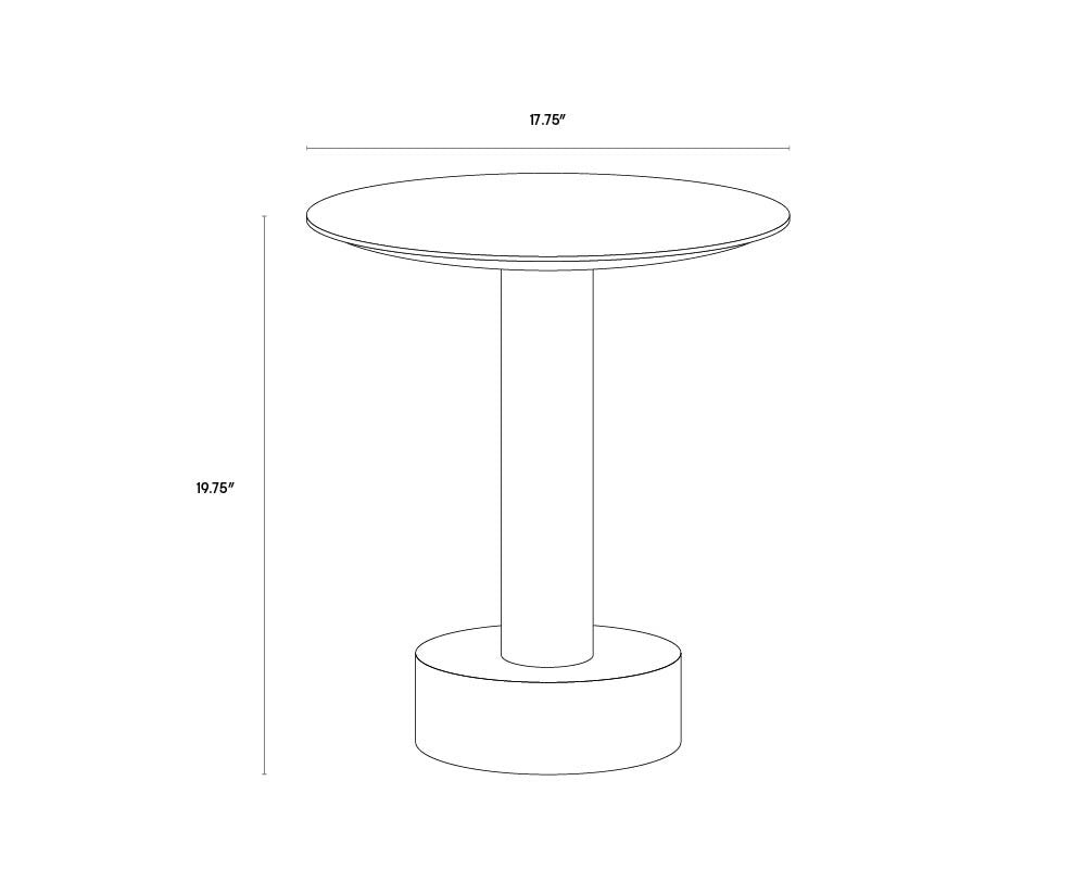 Monaco End Table - Black - Grey Marble / Raw Umber