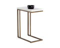 Sawyer End Table - Antique Brass - White