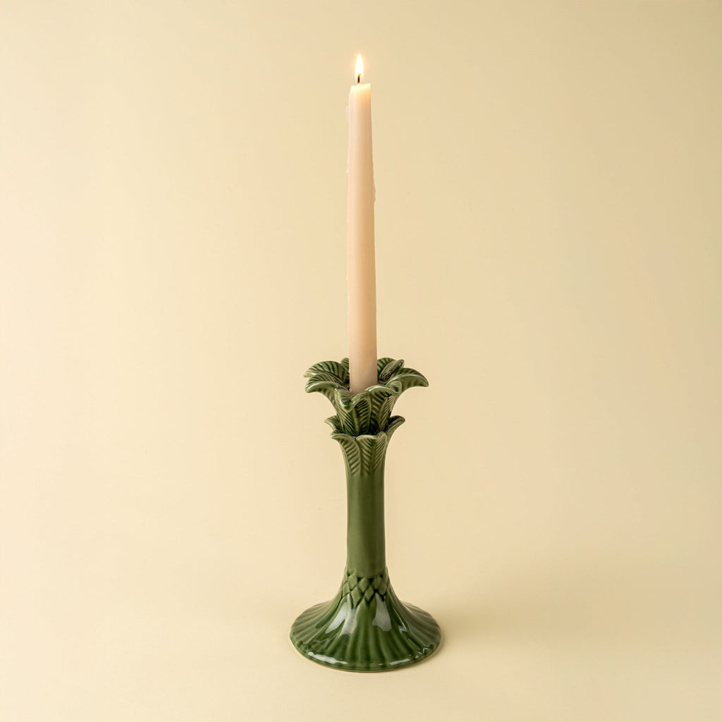 Palm Tree Candle Holder L, Green
