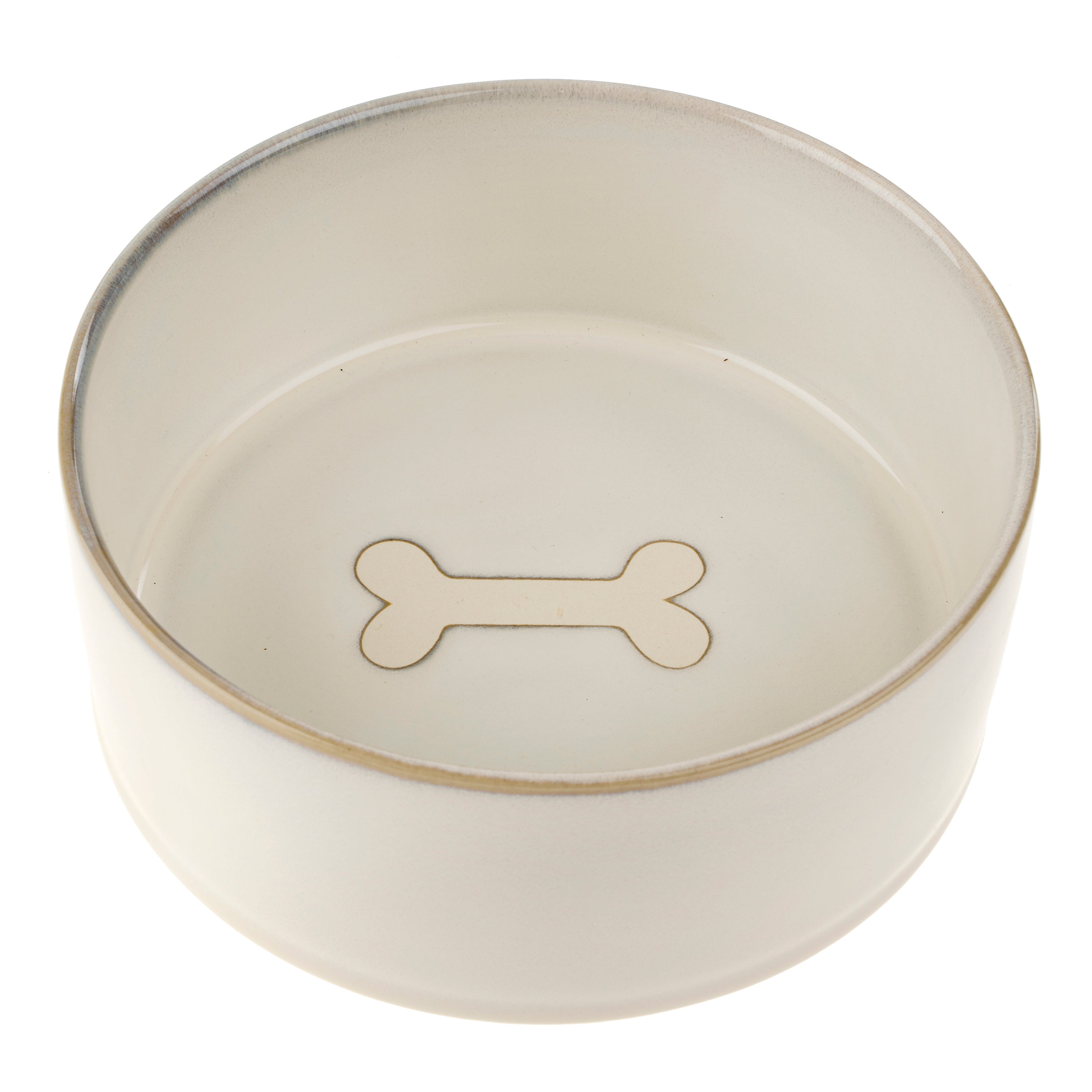 Pottery Pet Bowl L, White