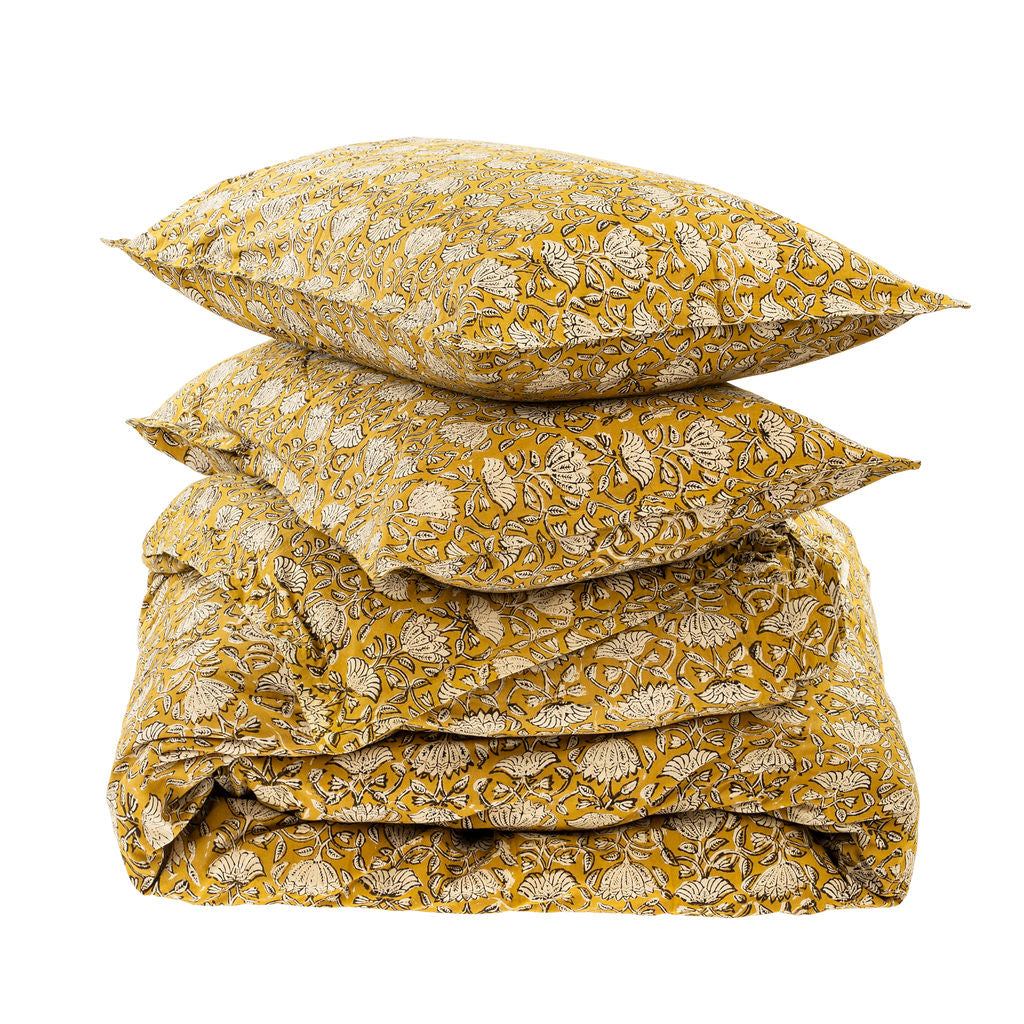 Manu Block Print Queen Duvet Set