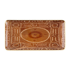 Sunset Suzani Enameled Tray, Rect L