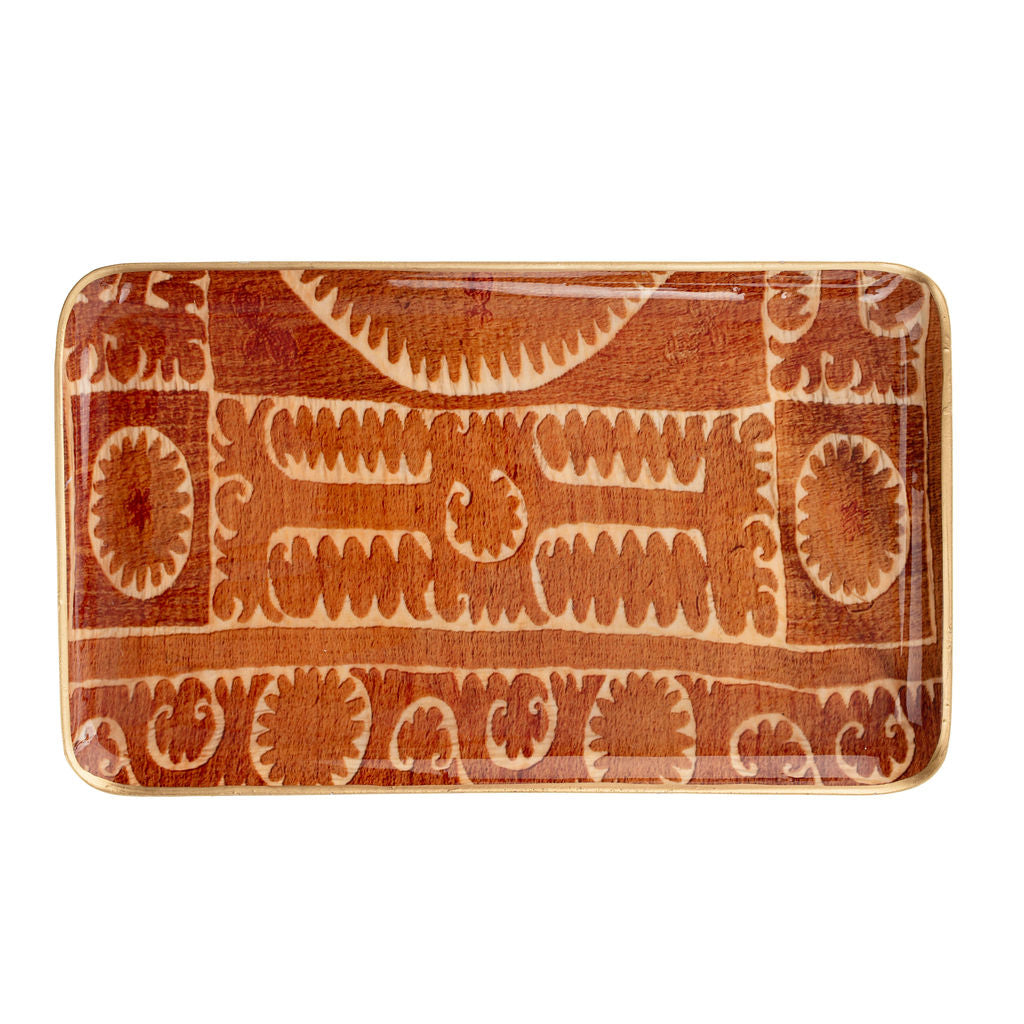 Sunset Suzani Enameled Tray, Rect M