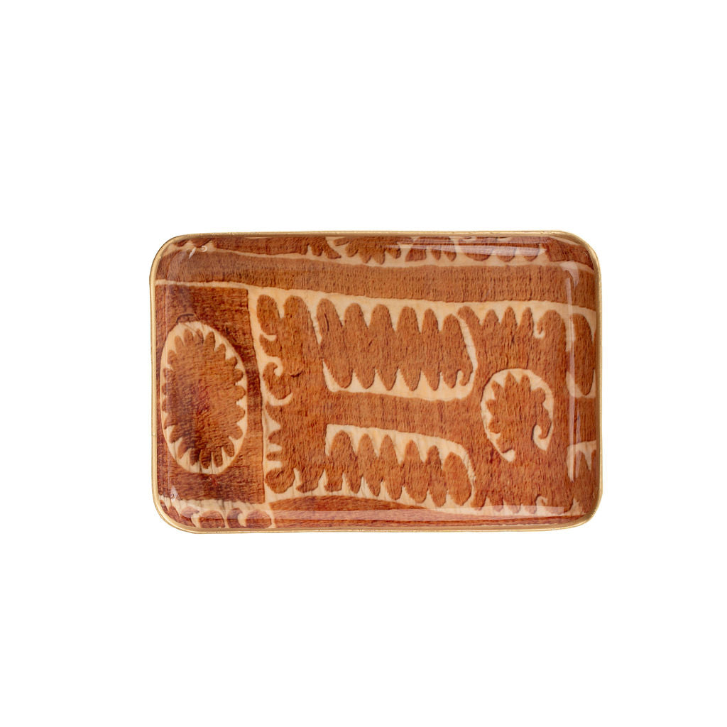 Sunset Suzani Enameled Tray, Rect S