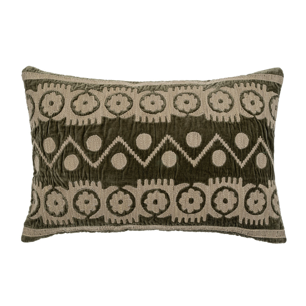 16x24 Velvet Embroidered Pillow