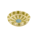Painted Paper Mache Mini Bowl, Green Stripe