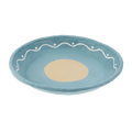 Painted Paper Mache Tray L, Blue Swirl