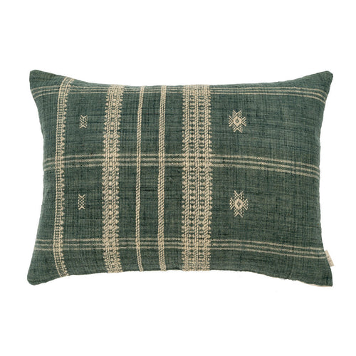 16x24 Bhujodi Wool Handloom Pillow, Denim