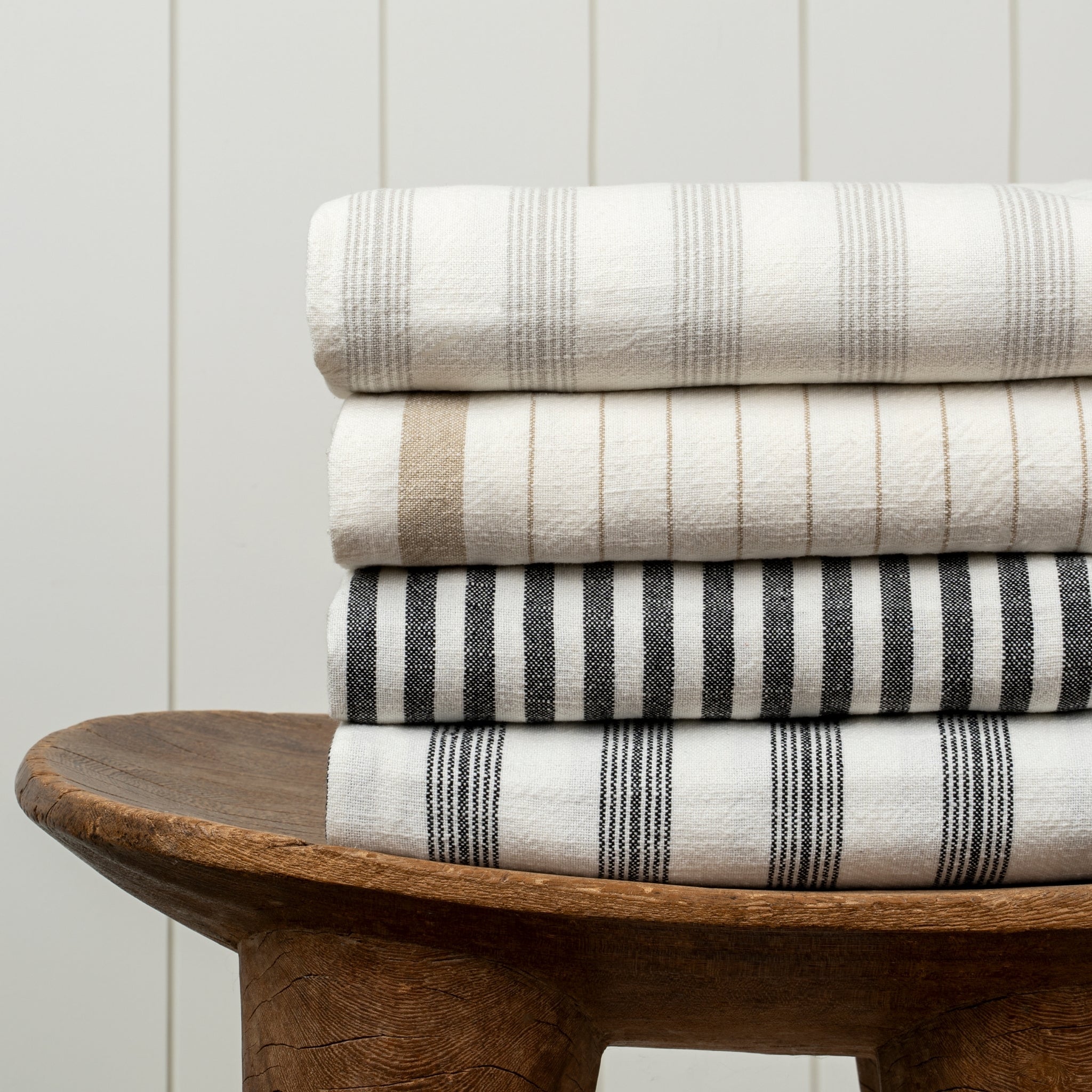 French Stripe Hammam Bath Towel, Stone