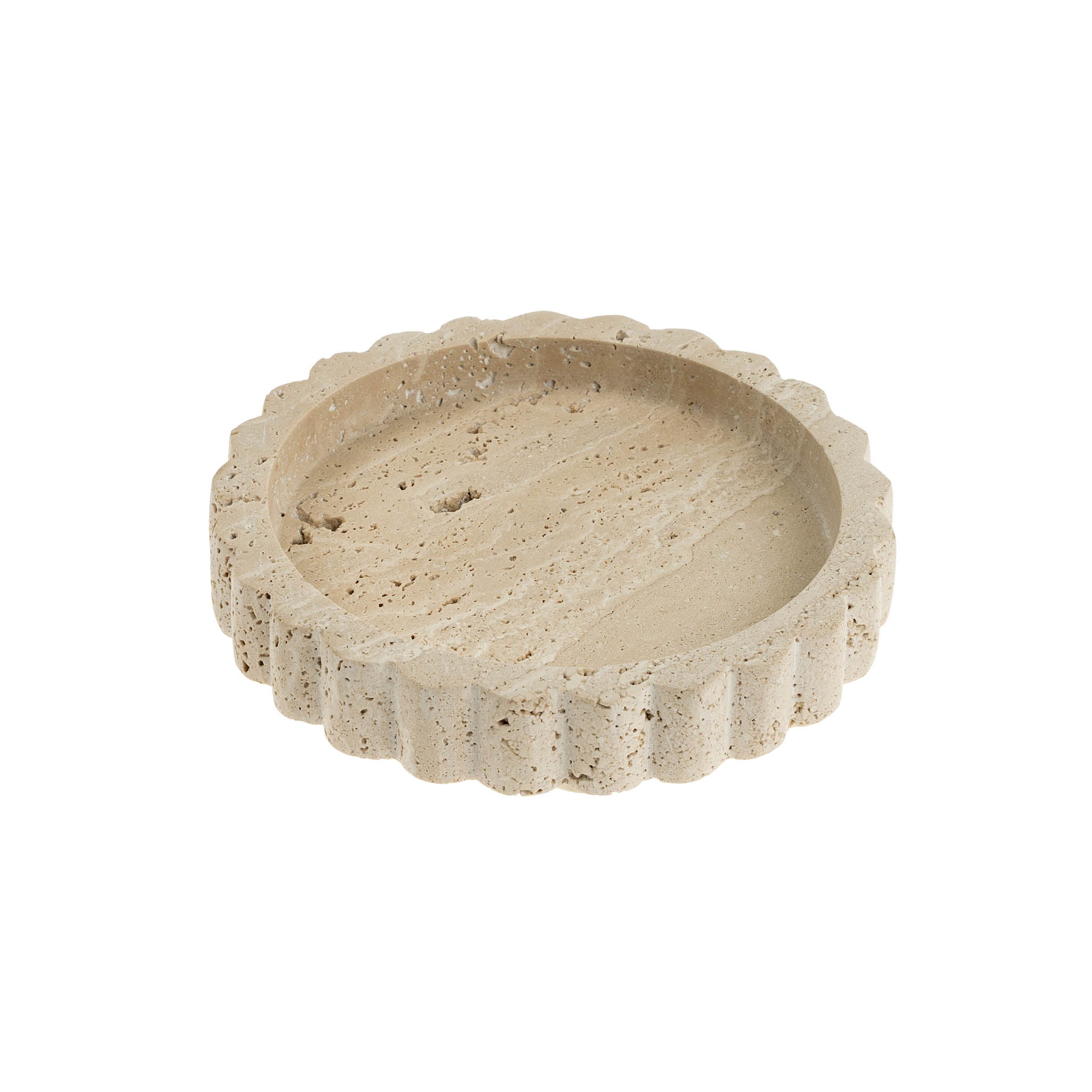 Travertine Scalloped Plate M