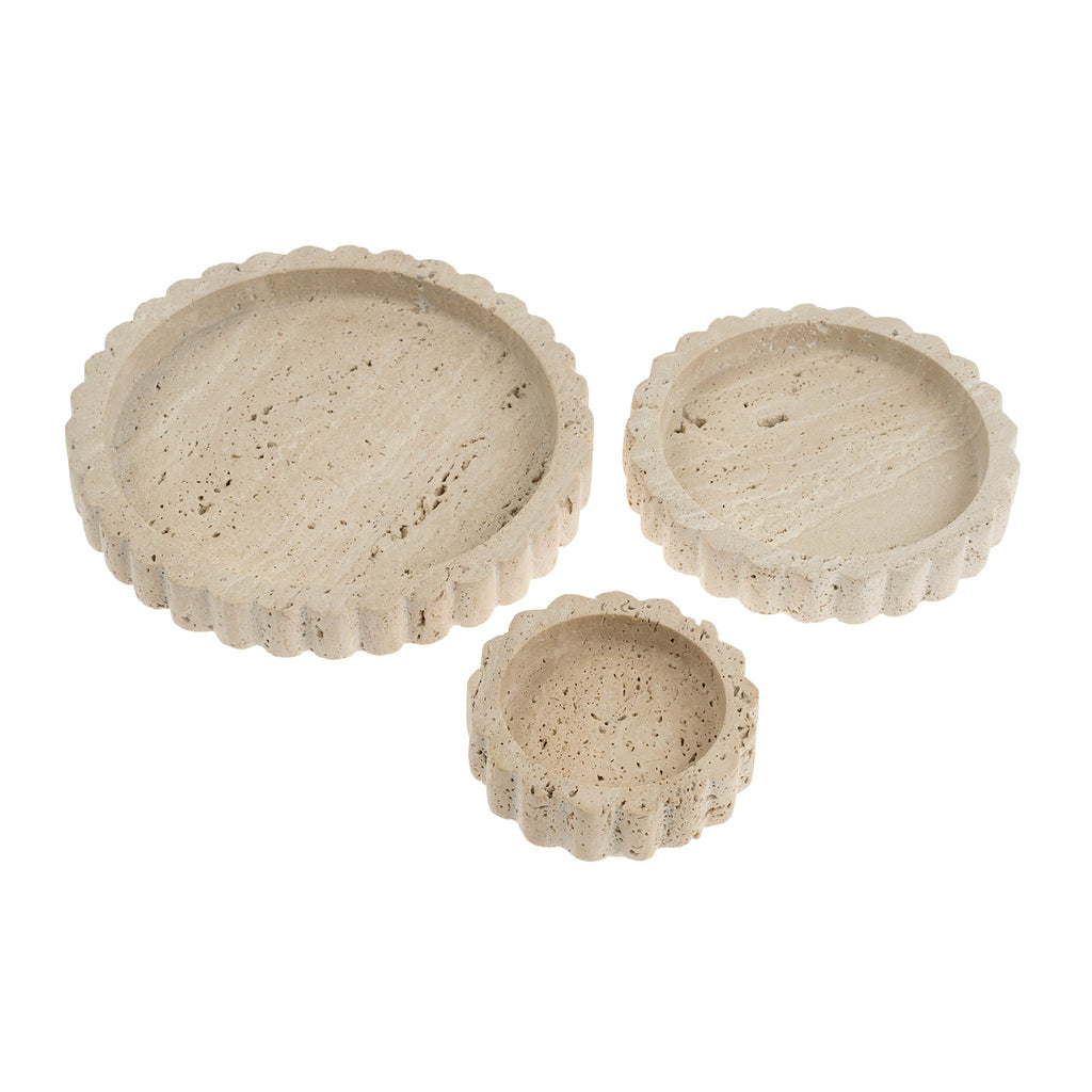 Travertine Scalloped Plate S