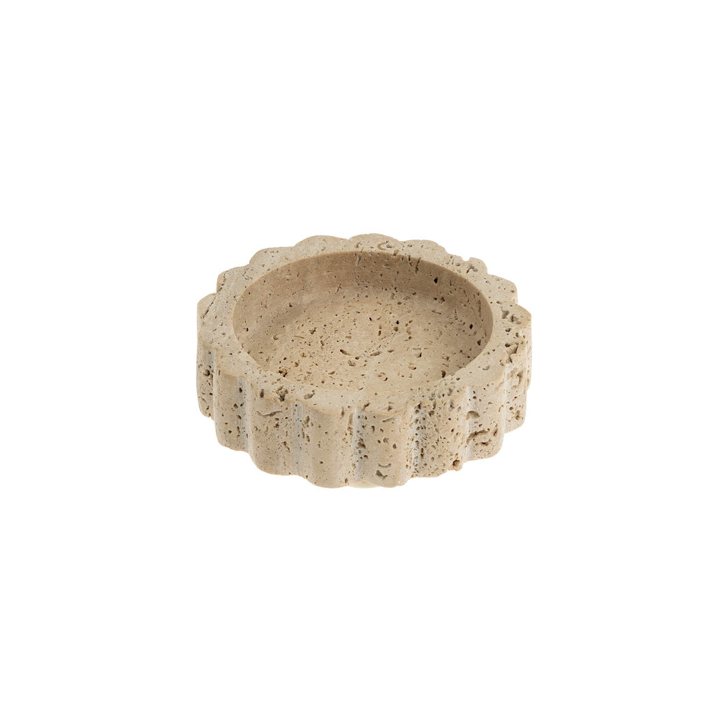 Travertine Scalloped Plate S