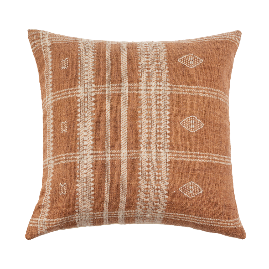 20x20 Bhujodi Wool Handloom Pillow, Apricot