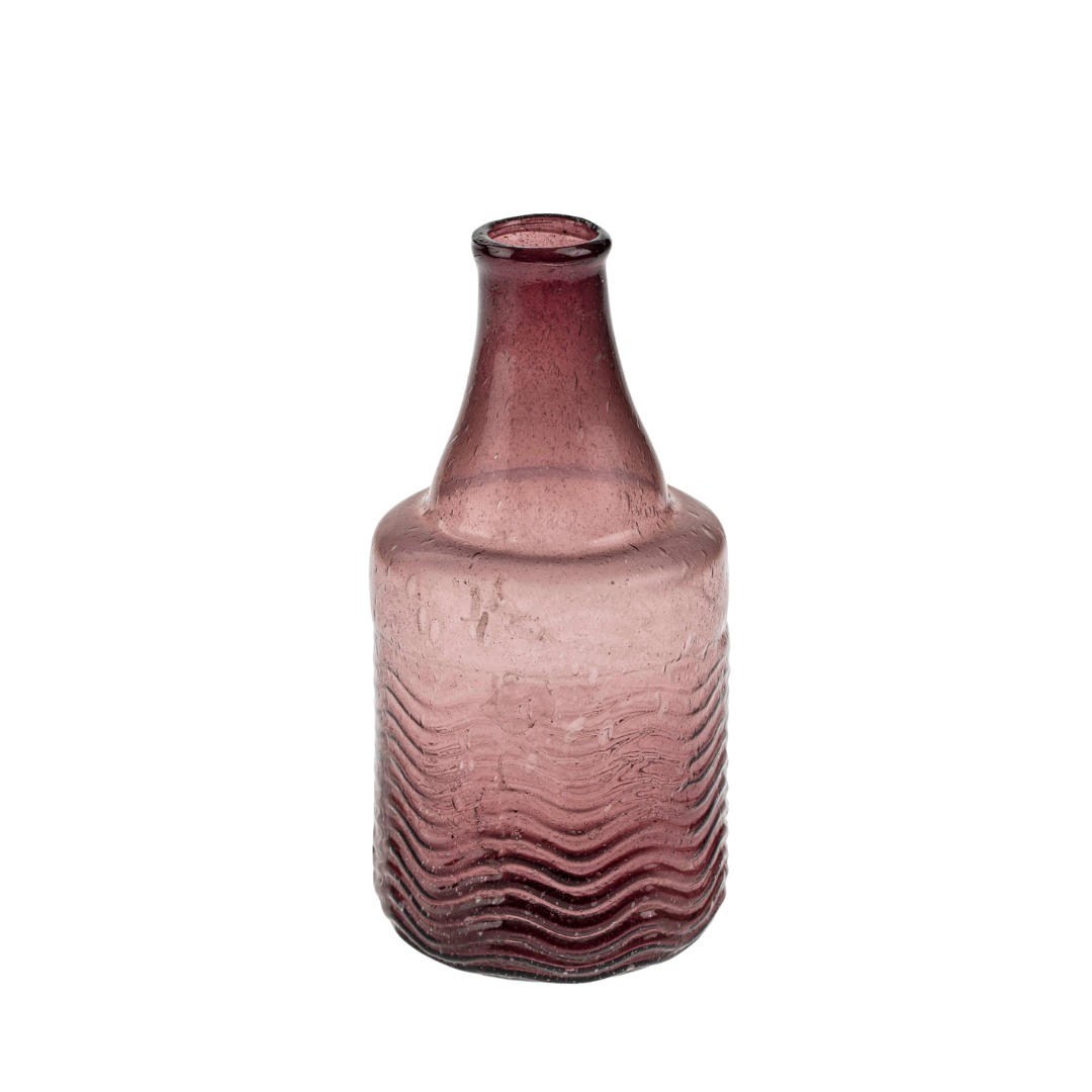 Recycled Glass Bottle Vase, Mauve