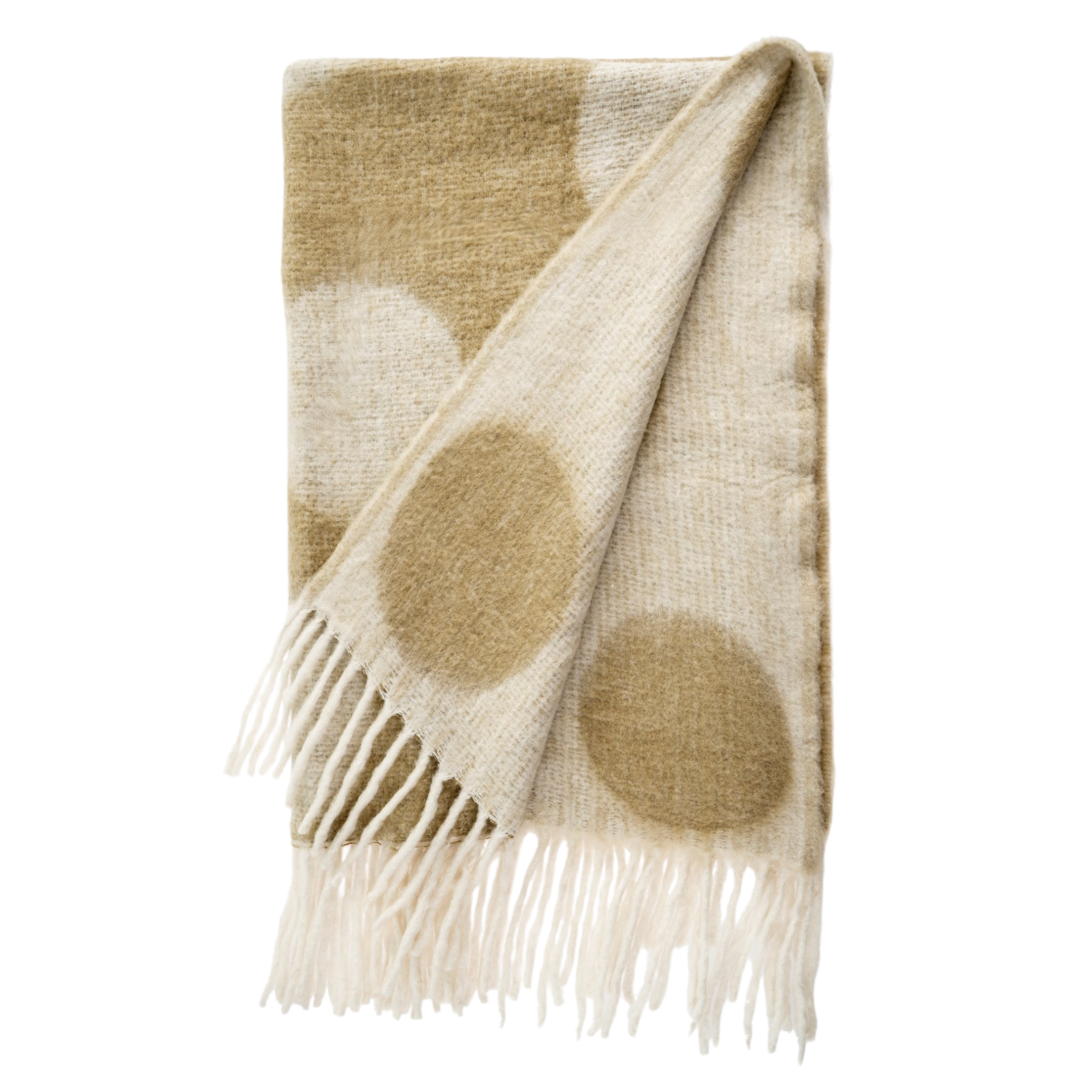 Polka Dot Wool Blend Throw, Pampas