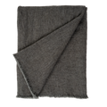 Selena Linen End of Bed Blanket, Dark Grey
