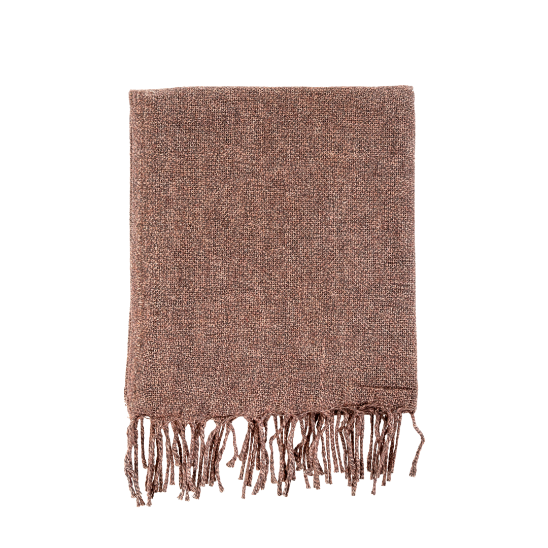 Adair Wool Blend Throw, Rose/Grey