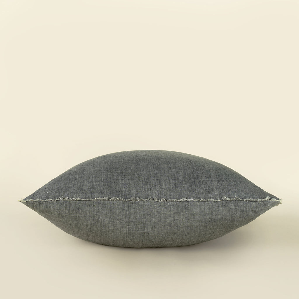 24x24 Lina Linen Pillow Steel Grey
