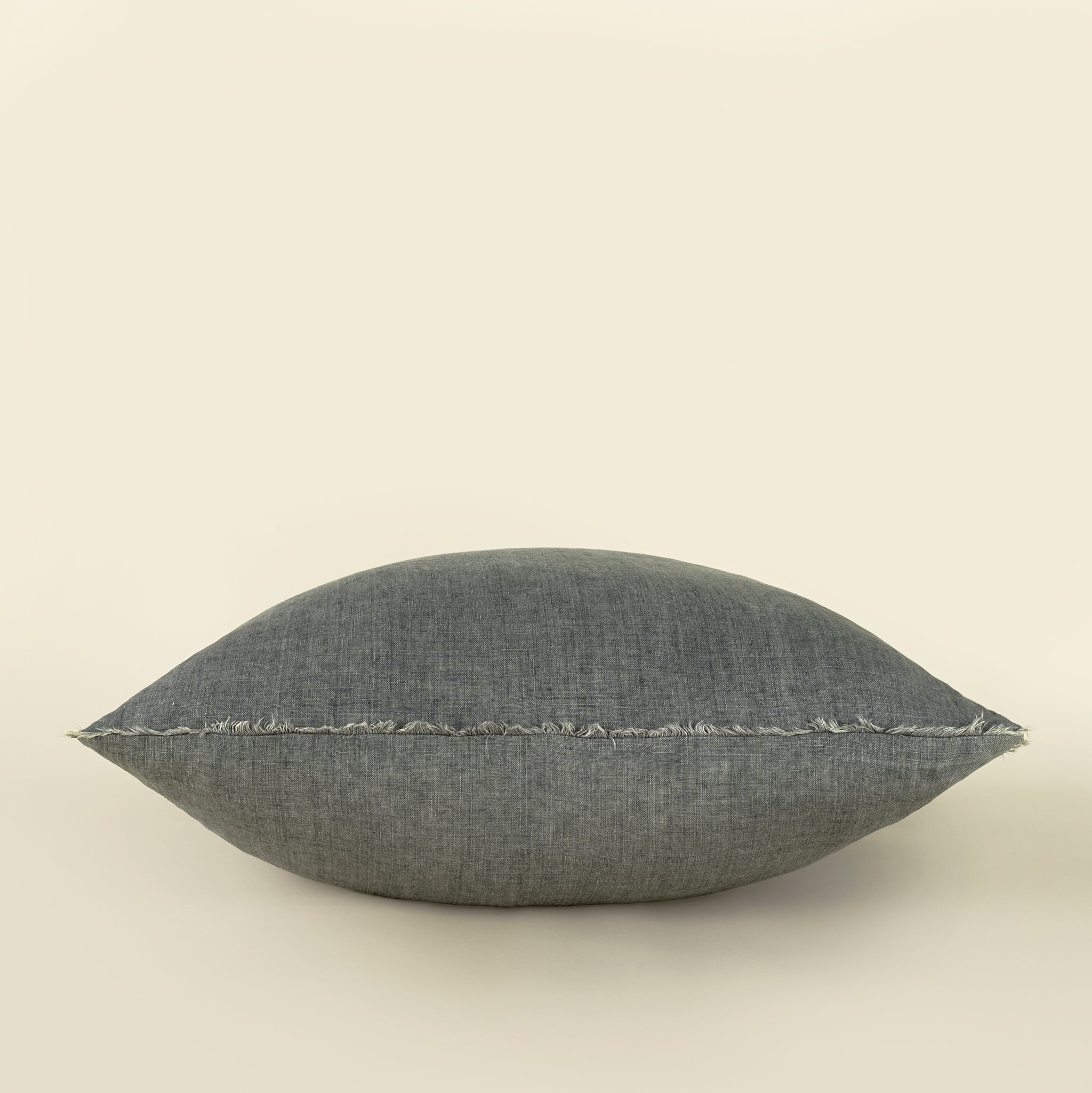 24x24 Lina Linen Pillow Steel Grey