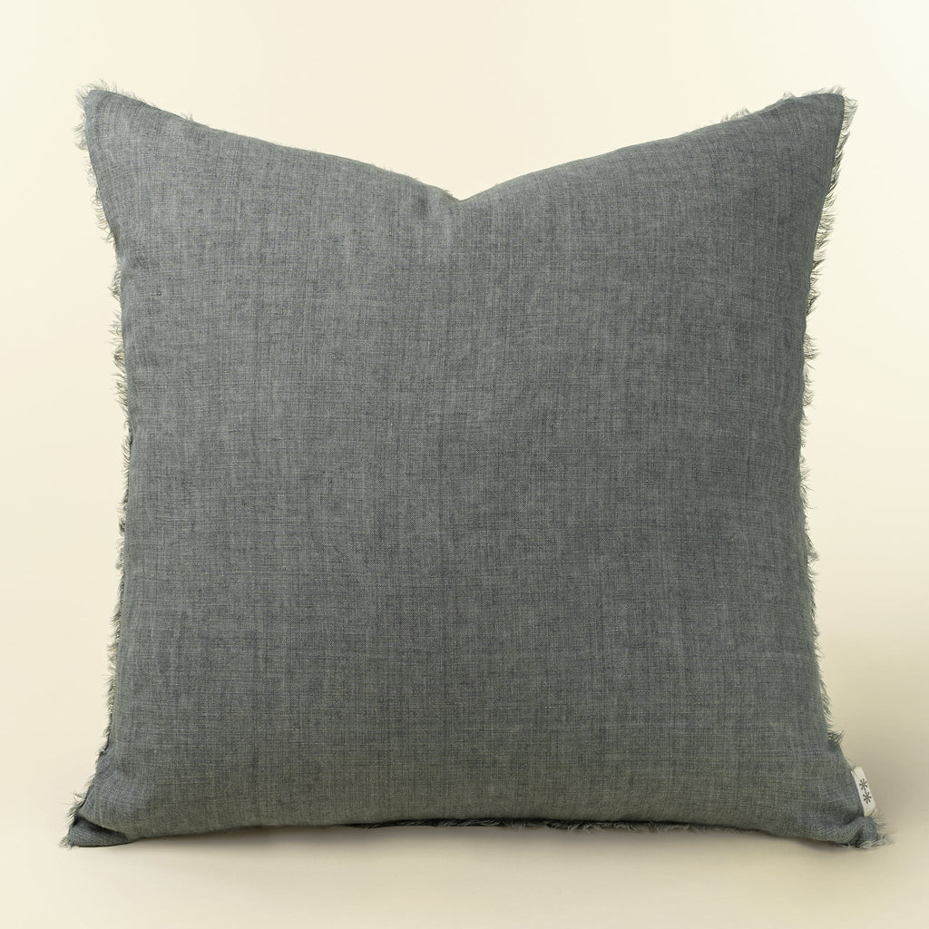 24x24 Lina Linen Pillow Steel Grey