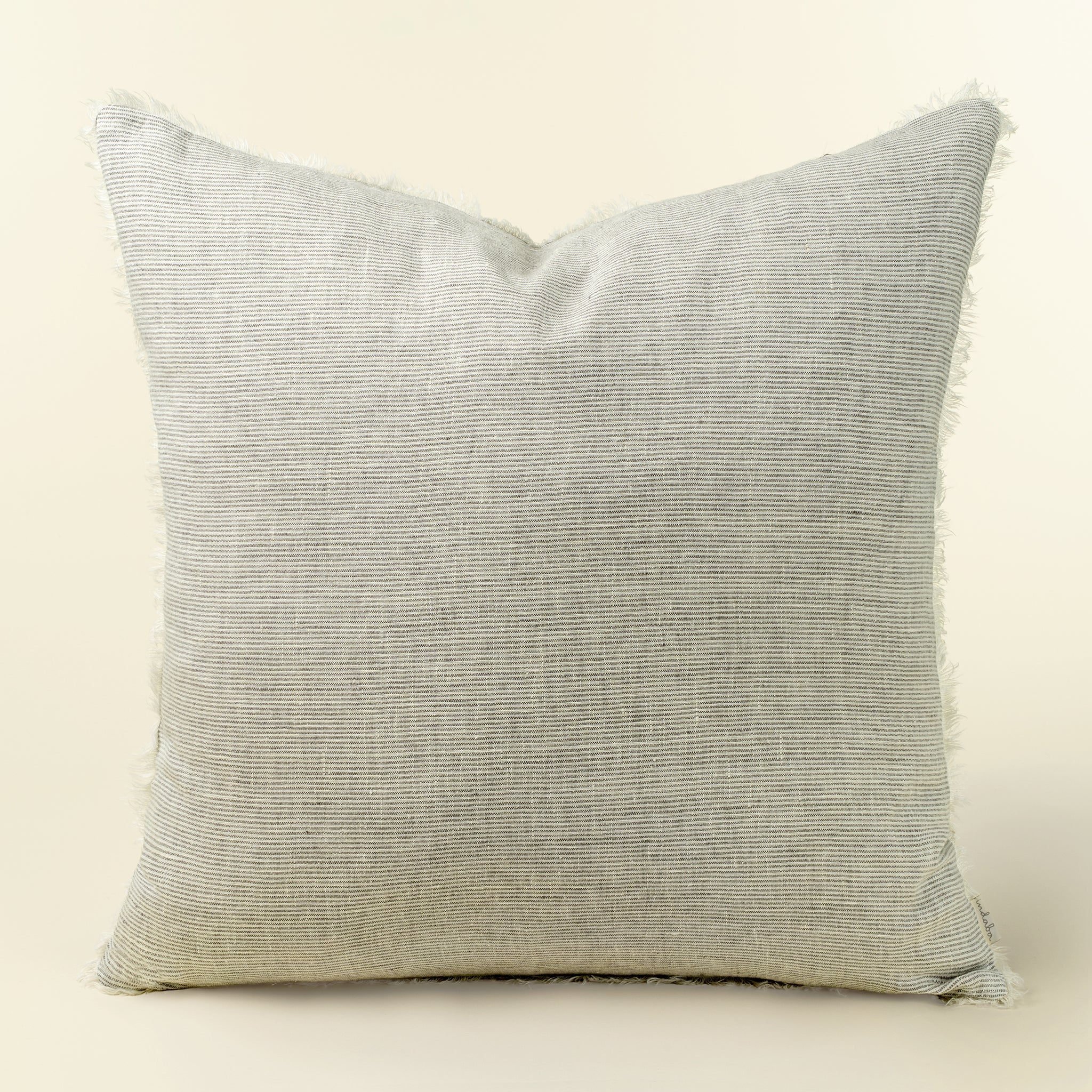 24x24 Lina Linen Pillow Grey Stripe