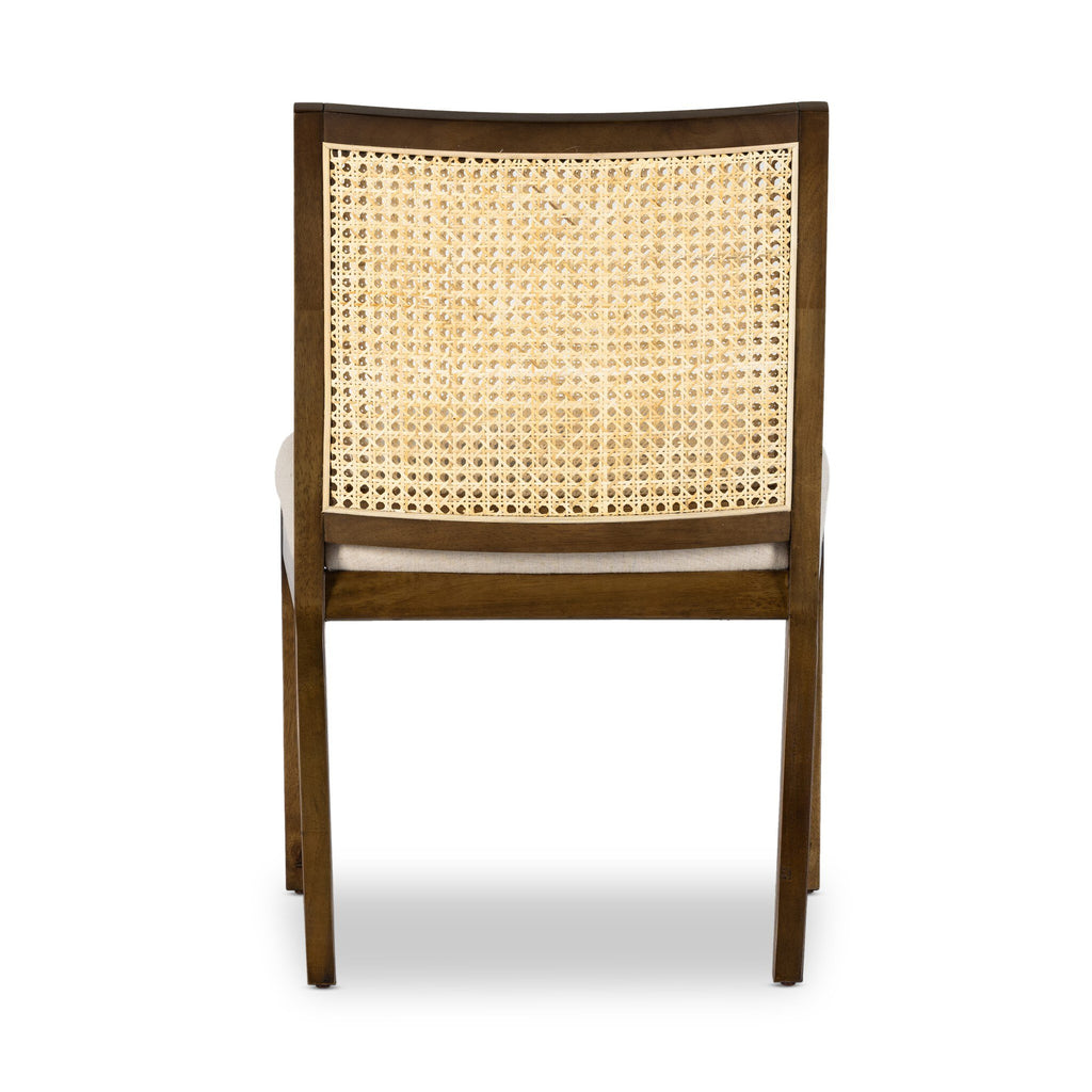 Antonia Cane Armless Dining Chair - Savile Flax | Toasted Parawood