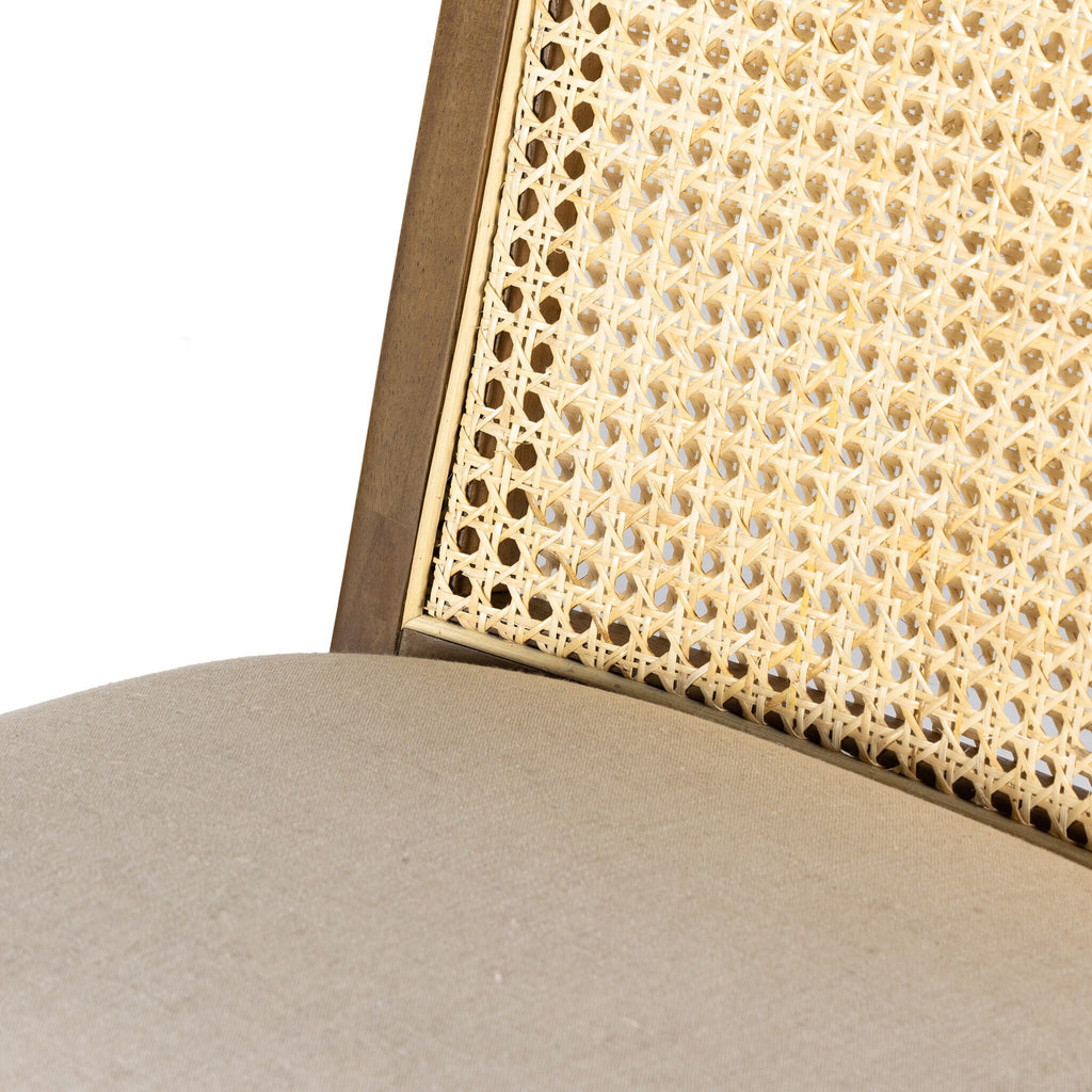 Antonia Cane Armless Dining Chair - Savile Flax | Toasted Parawood
