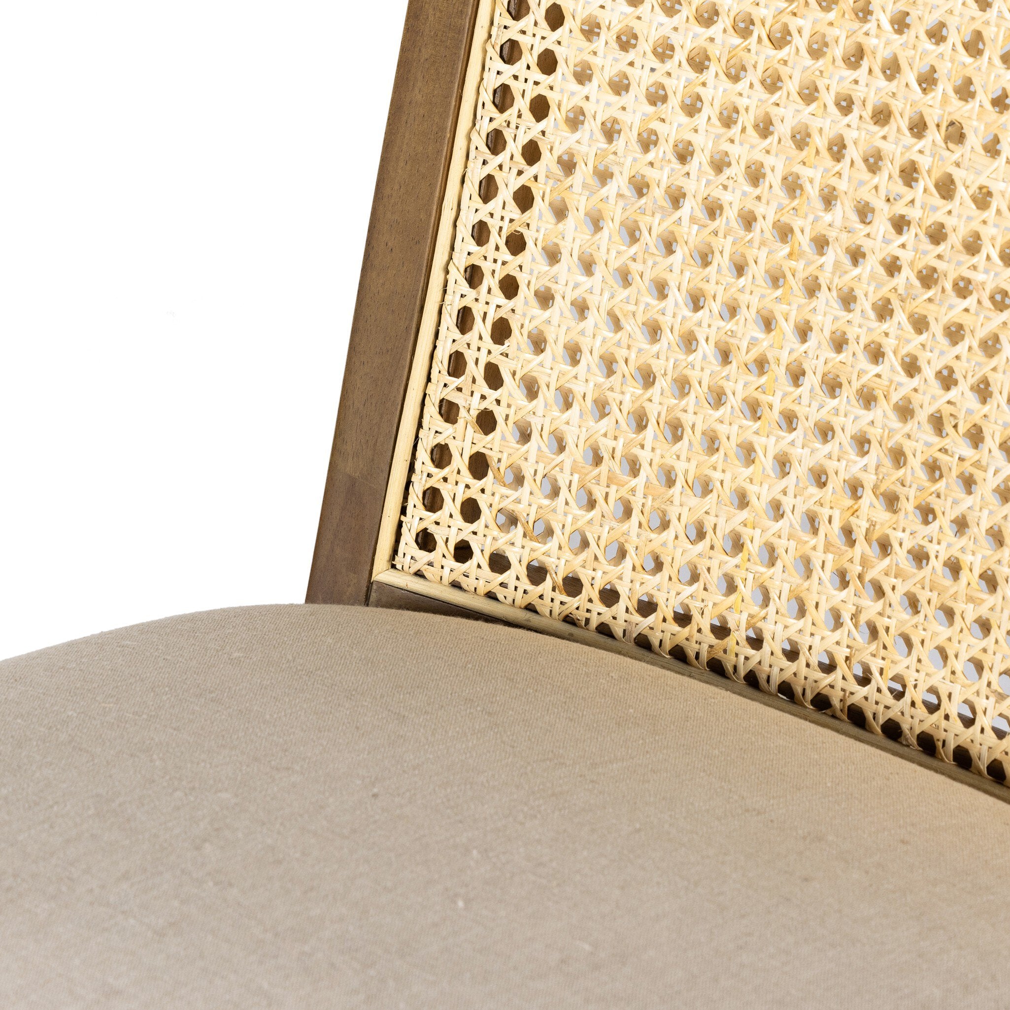 Antonia Cane Armless Dining Chair - Savile Flax | Toasted Parawood