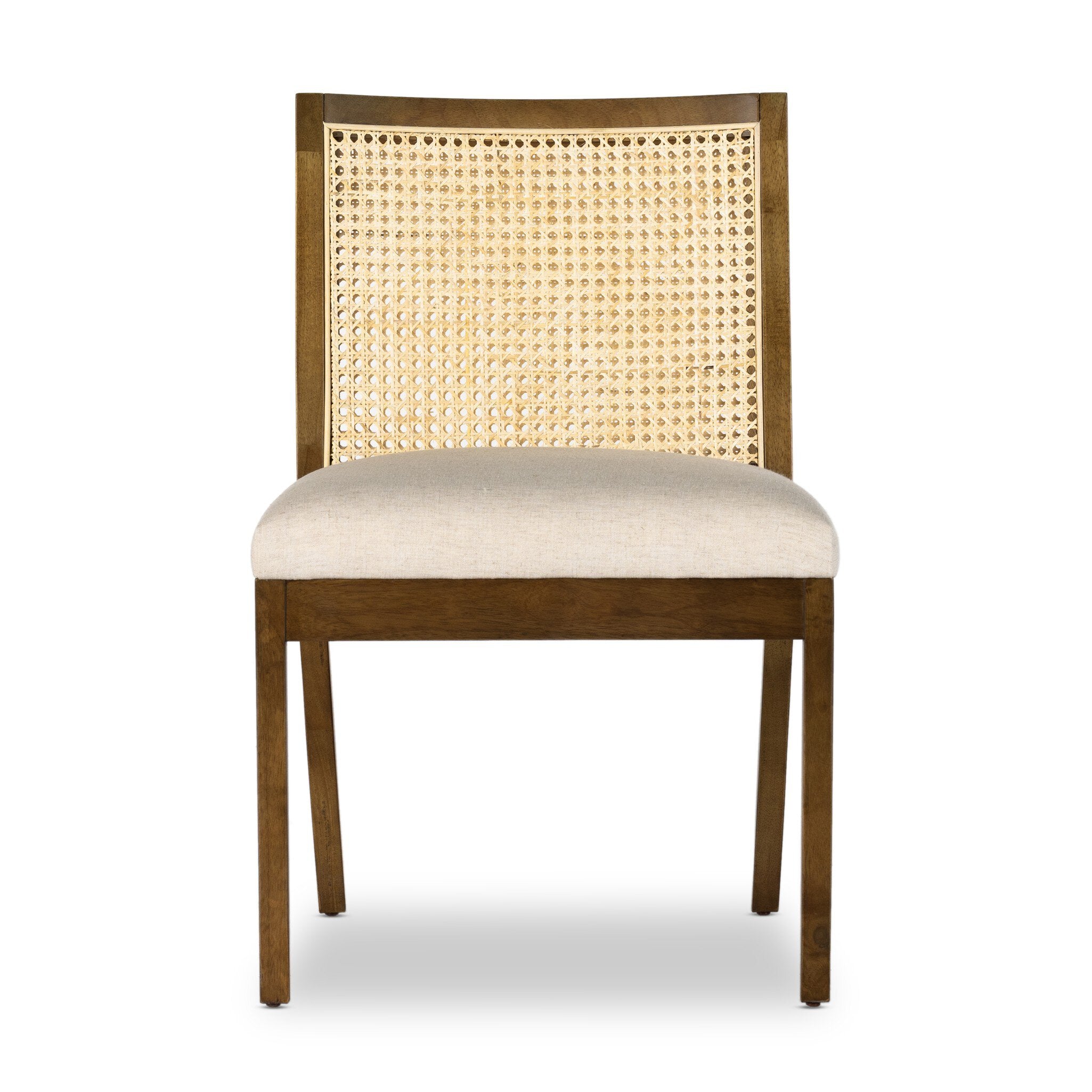 Antonia Cane Armless Dining Chair - Savile Flax | Toasted Parawood