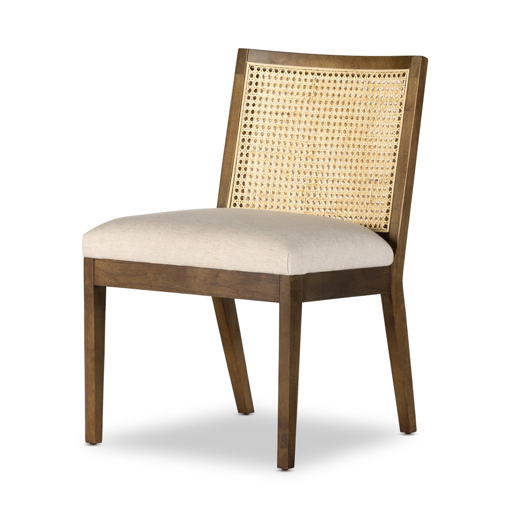 Antonia Cane Armless Dining Chair - Savile Flax | Toasted Parawood