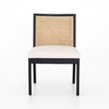 Antonia Cane Armless Dining Chair - Savile Flax | Brushed Ebony