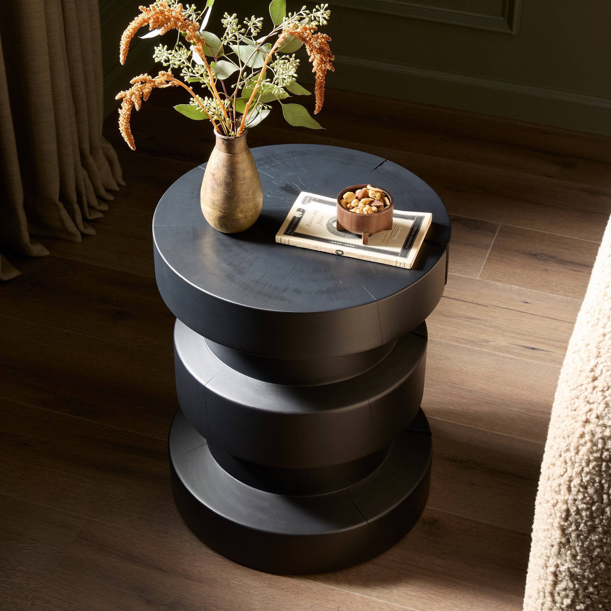 Inez End Table - Black Pine