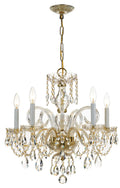 Traditional Crystal 22'' Swarovski Spectra Crystal Polished Brass Chandelier