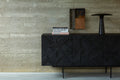 Graphic Sideboard | Varnished Teak | Black | 3 Doors