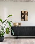 Mosaic Sideboard | Varnished Teak | Off Black | 3 Doors