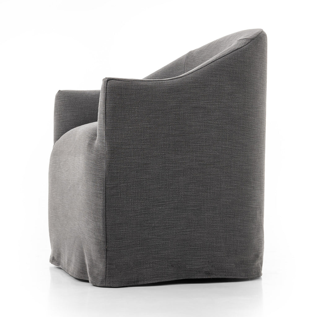 Cove Dining Chair With Casters - Bergamo Charcoal